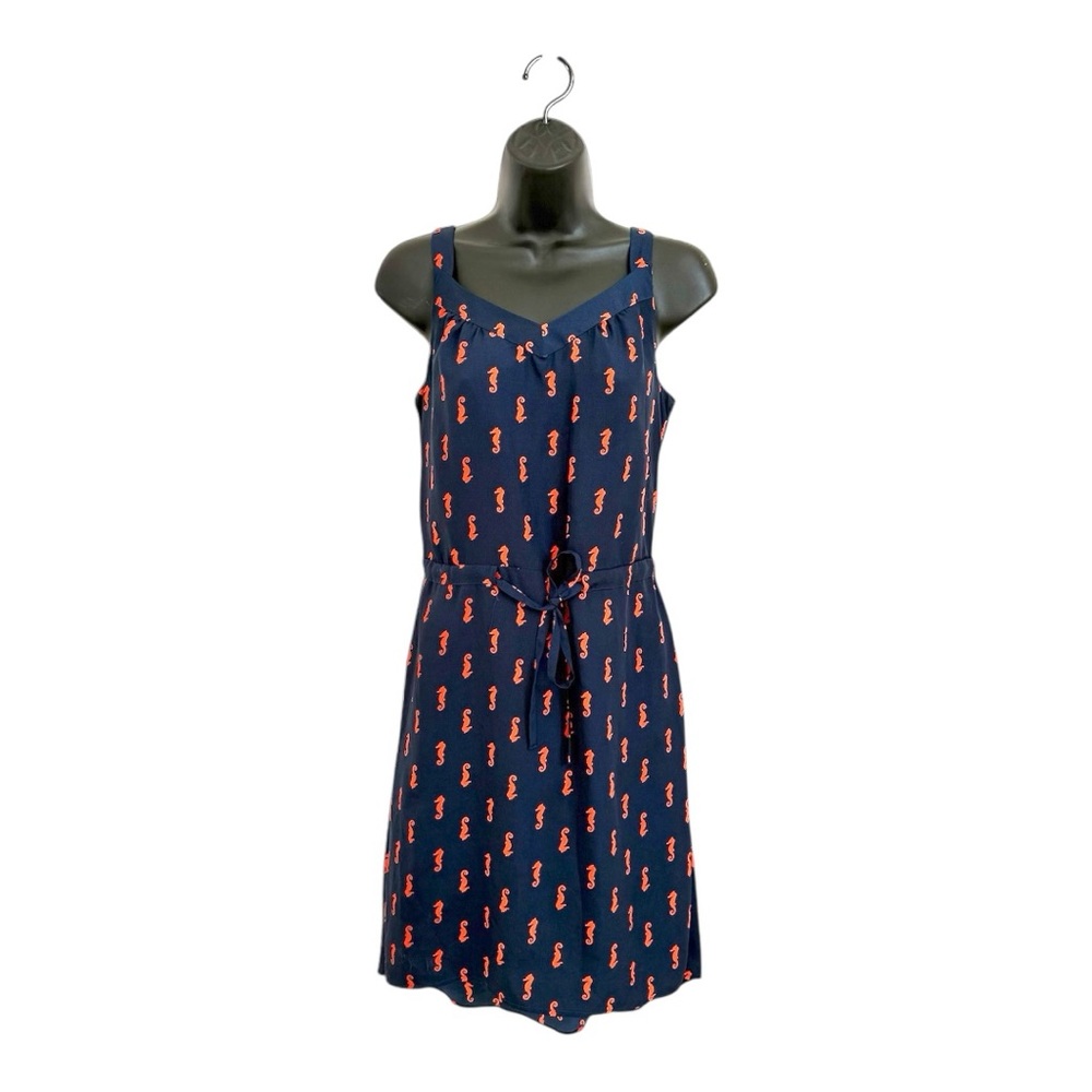 Navy and Coral Sea Horse Patterned Merona Women's Dress